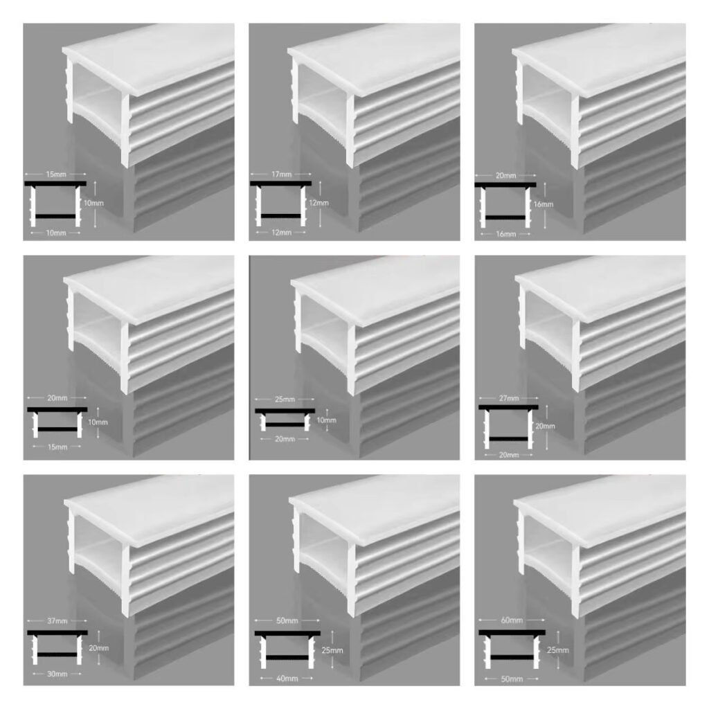 shades of silicone led strip profile