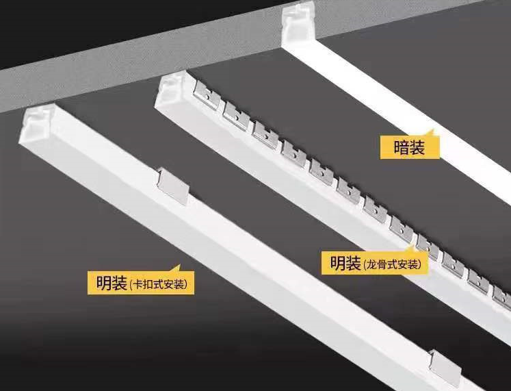 the installing of silicone led light cover and strip channel from China factory
